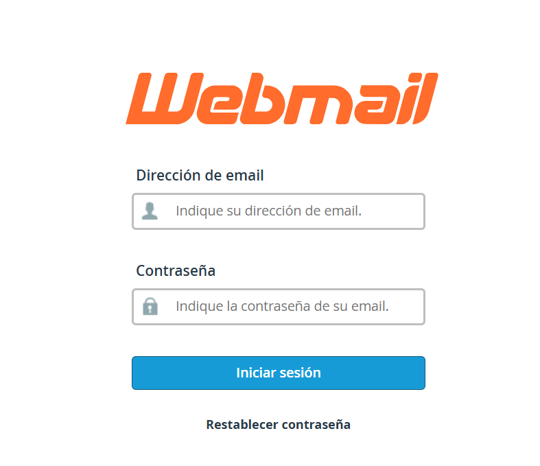 Panel de control Webmail BlumHost
