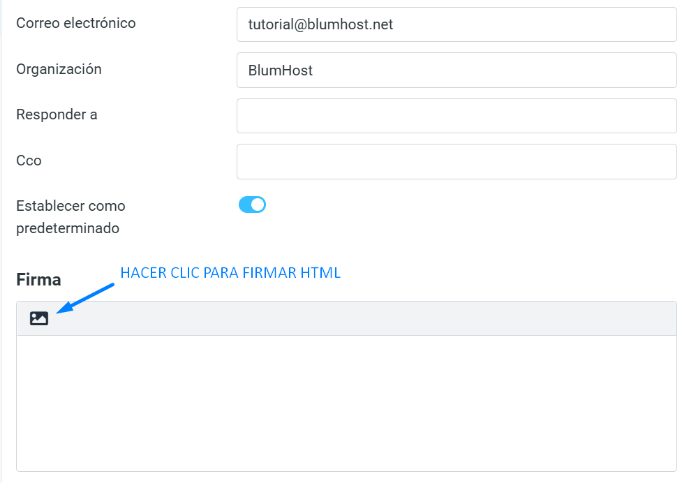 Activar firma HTML RoundCube BlumHost