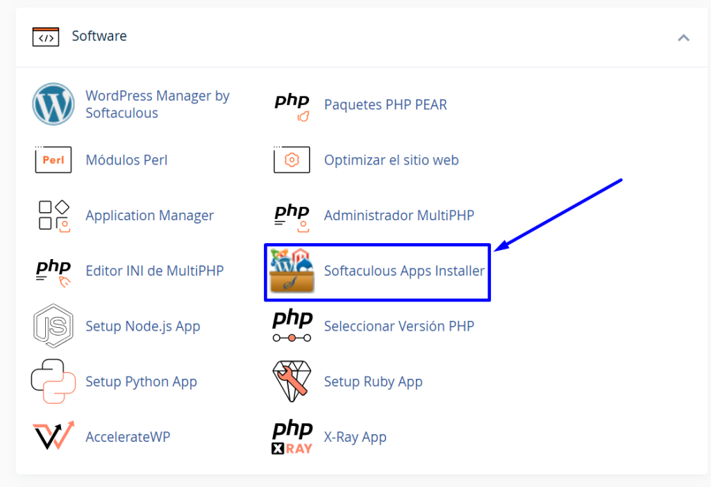 Instalar wordpress en un clic con softaculous en cpanel blumhost
