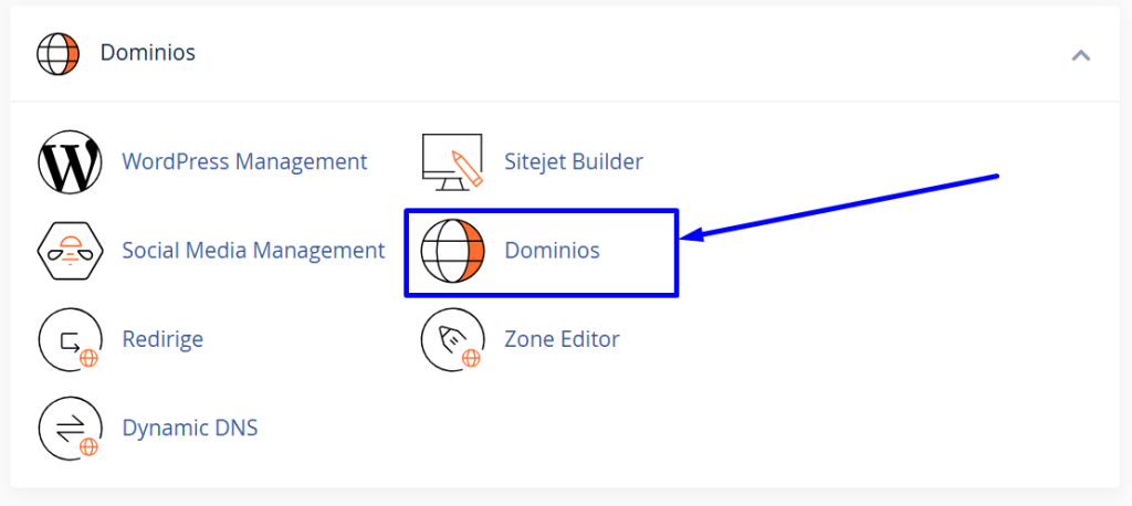 Acceder a apartado dominios en cpanel blumhost
